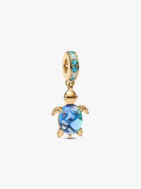 Pandora Sea Turtle Murano Glass Dangle Charm